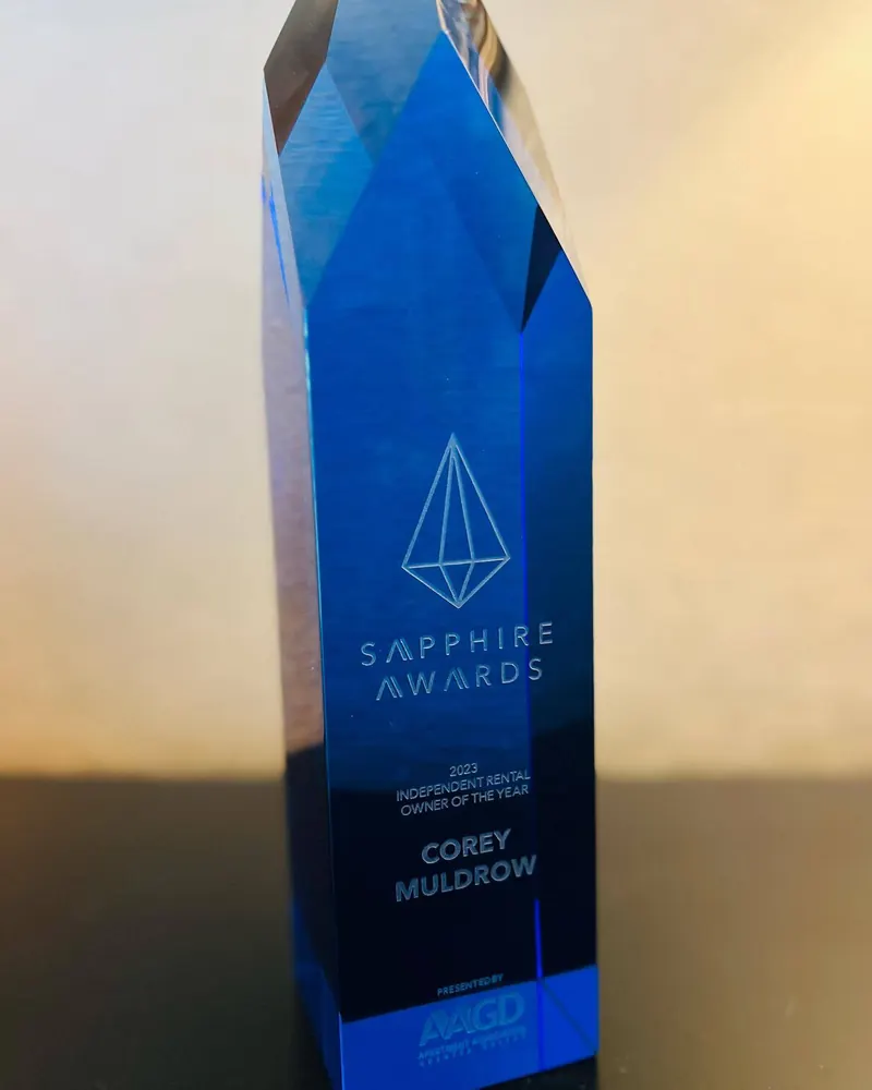 AAGD Sapphire Award: Independent Rental Owner of the Year, awarded to Corey Muldrow