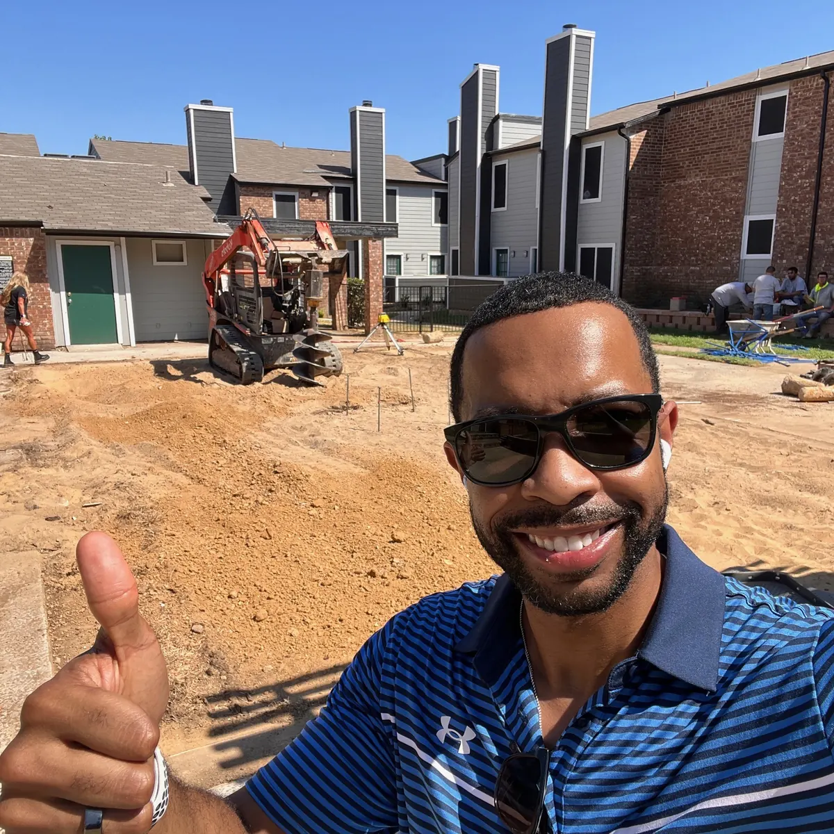 Corey on site during a community renovation in DFW