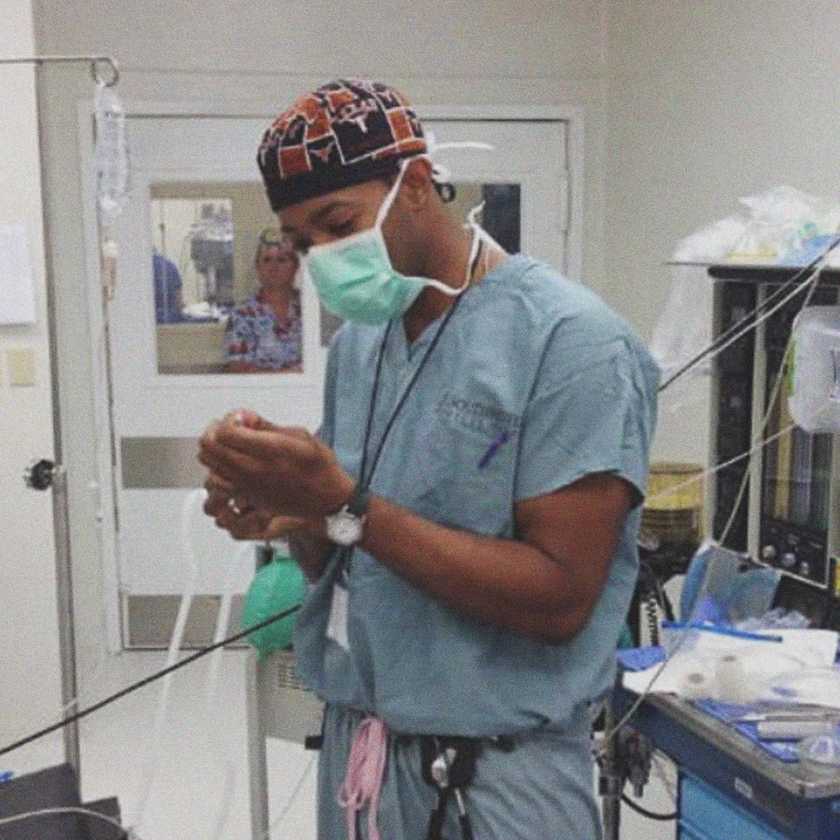 Corey Muldrow in the operating room during his anesthesia career